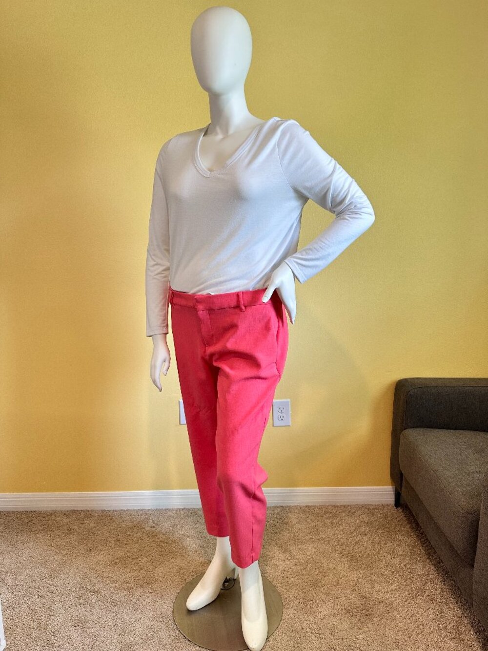 Old Navy Pixie Ankle Pants Pink Coral Size 16 Regular | Mid-Rise Career